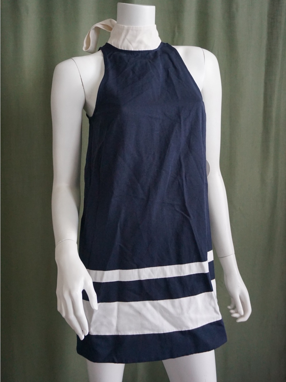 Staud Neck-tie “Finn” Colorblock Halter Mini Shift Dress NWT - XS